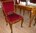 4 von 6 Chippendale-Art Stühle mit rotem Samtstoff ohne Tisch