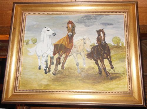 Kleineres Bild Pferdemotiv gallopierende Pferde