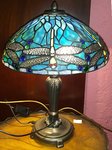 Tiffany-Art-Lampe blau mit Libellen